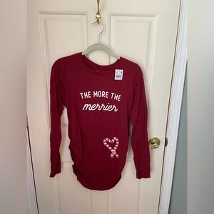 Motherhood Maternity Long Sleeve Side Ruched Maternity tshirt NWT